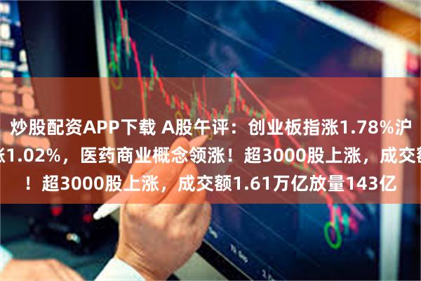 炒股配资APP下载 A股午评：创业板指涨1.78%沪指跌0.06%，深成指涨1.02%，医药商业概念领涨！超3000股上涨，成交额1.61万亿放量143亿