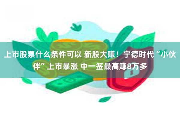 上市股票什么条件可以 新股大赚！宁德时代“小伙伴”上市暴涨 中一签最高赚8万多