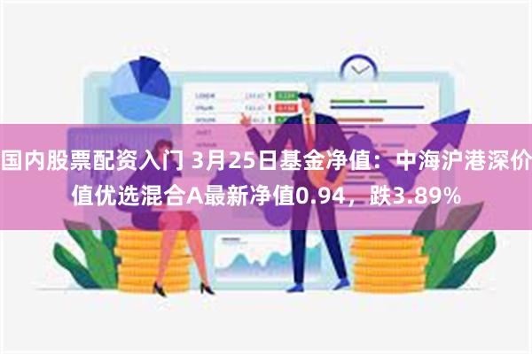 国内股票配资入门 3月25日基金净值：中海沪港深价值优选混合A最新净值0.94，跌3.89%