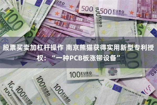 股票买卖加杠杆操作 南京熊猫获得实用新型专利授权：“一种PCB板涨铆设备”