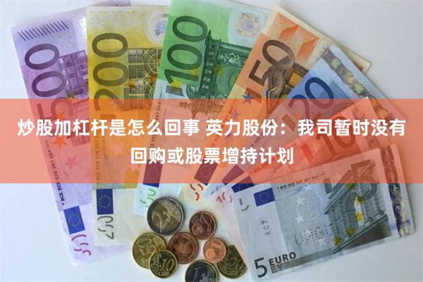 炒股加杠杆是怎么回事 英力股份：我司暂时没有回购或股票增持计划