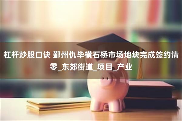 杠杆炒股口诀 鄞州仇毕横石桥市场地块完成签约清零_东郊街道_项目_产业